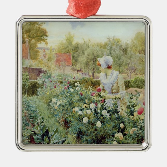 Dahlias, 1896 metal tree decoration (Front)