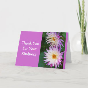 DAHLIAS/ 2 FUCHSIA AND WHITE/THANK YOU CARD