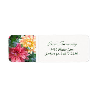 Dahlias Address Label Return Address Label