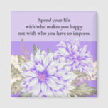 Dahlias - Amethyst Wedding Favour Magnet<br><div class="desc">A lovely little gift for your wedding guests!  This 2"x2" magnet can go home with your attendees and then be utilised on their refrigerators or file cabinets and will always remind them of your special day.</div>