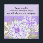Dahlias - Amethyst Wedding Favour Magnet<br><div class="desc">A lovely little gift for your wedding guests!  This 2"x2" magnet can go home with your attendees and then be utilised on their refrigerators or file cabinets and will always remind them of your special day.</div>