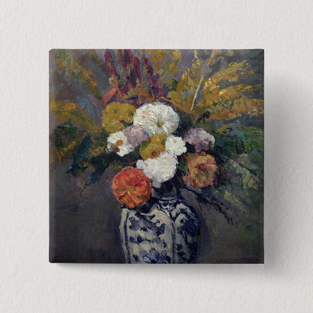 Dahlias, c.1873 15 cm square badge (Front)