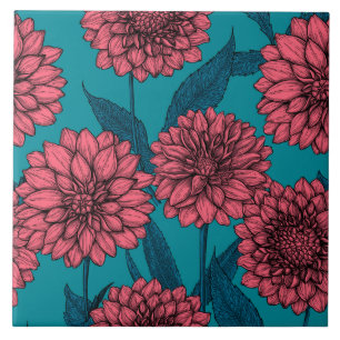Dahlias Ceramic Tile