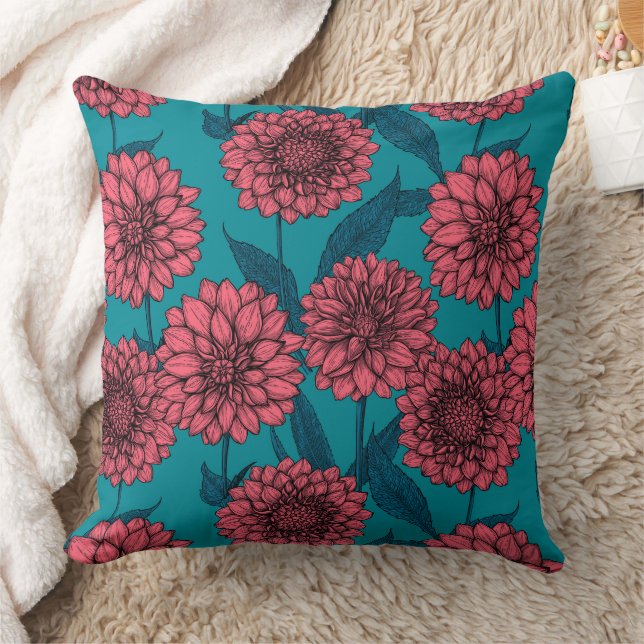 Dahlias Cushion (Blanket)