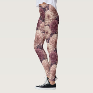 Dahlias Flower Yoga Dahlias Floral Birthday Gift Leggings