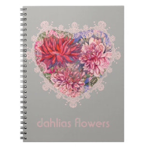 dahlias flowers notebook