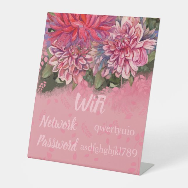 dahlias flowers Pedestal Sign (Front)