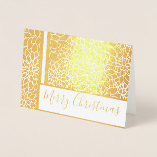 dahlias foil Christmas card