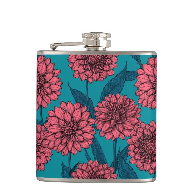 Dahlias Hip Flask (Front)