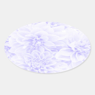 Dahlias In Blue Oval Sticker