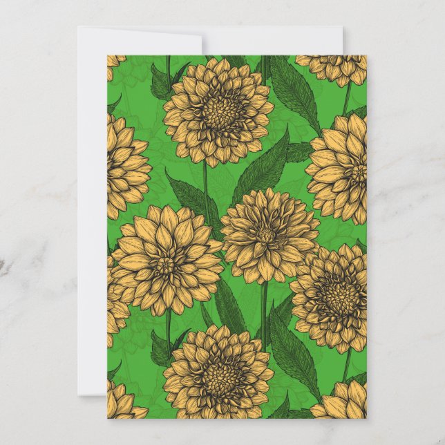 Dahlias in yellow and green (Front)