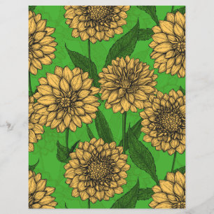 Dahlias in yellow and green