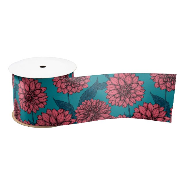 Dahlias Satin Ribbon (Spool)