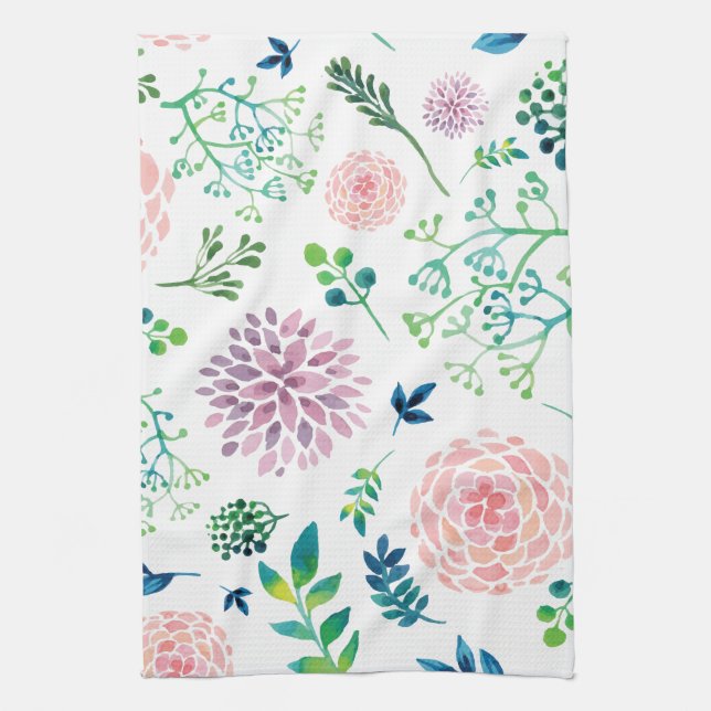 Dahlias Tea Towel (Vertical)