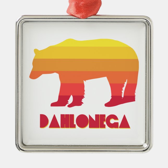 Dahlonega Georgia Rainbow Bear Metal Ornament (Front)