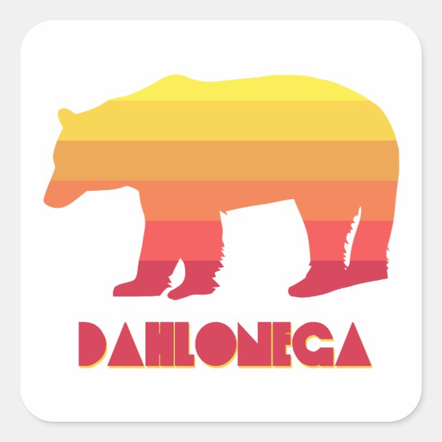 Dahlonega Georgia Rainbow Bear Square Sticker (Front)
