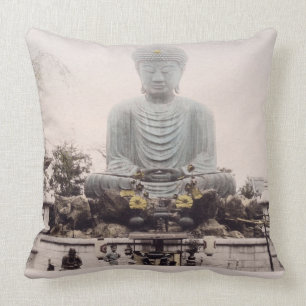 Daibutsu at Kobe, c.1880 (hand coloured albumen pr Cushion