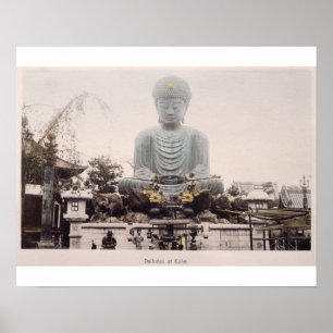 Daibutsu at Kobe, c.1880 (hand coloured albumen pr Poster