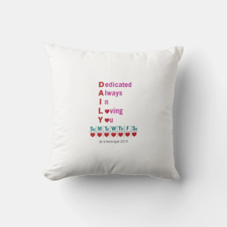 Daily Acronym Throw Pilow Cushion