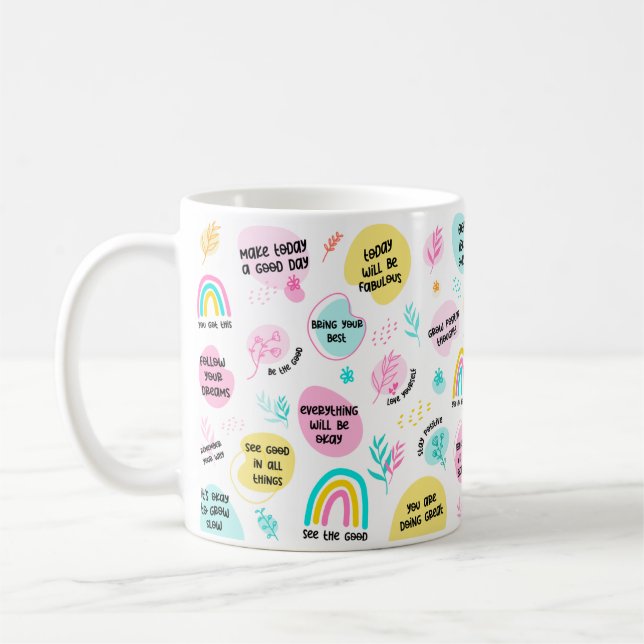 Daily Affirmation Manifestation Mug Inspirational  (Left)