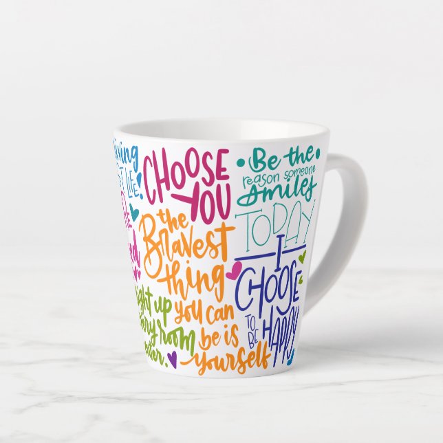 Daily Affirmations Latte Mug (Right Angle)