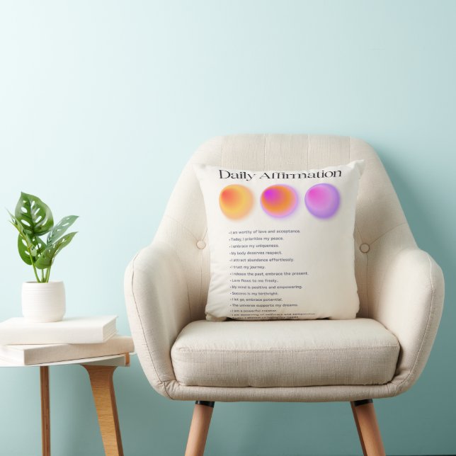 daily affirmations manifestation  cushion (Chair)