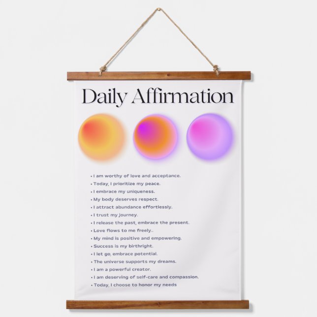 daily affirmations manifestation  hanging tapestry (Front)