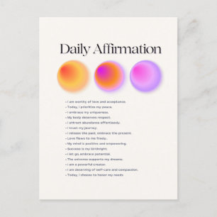 daily affirmations manifestation postcard
