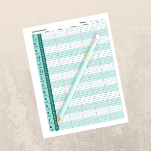 Daily Appointment Schedule Mint Green