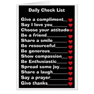 Daily Check List