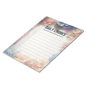 Daily Chores Hydrangea Pages Notepad