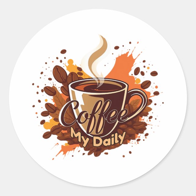 Daily Coffee Ritual Classic Round Sticker (Front)