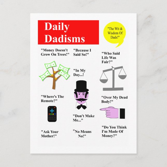 Daily Dadisms Postcard (Front)