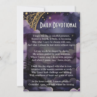 Daily Devotional Pagan Prayer Pocket Ritual Card