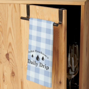Daily Drip Kitchen Towel BLUE GINGHAM