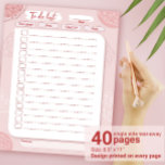 Daily Goal planner To Do List Personal Aims List Notepad<br><div class="desc">Printable "To do list" in pink style. 
Enough space for notes. 

Size: 8.5" x 11"
40 single side tear-away pages
Design printed on every page</div>
