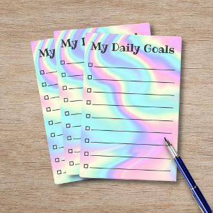 daily goals planner holographic lined stylish post-it notes