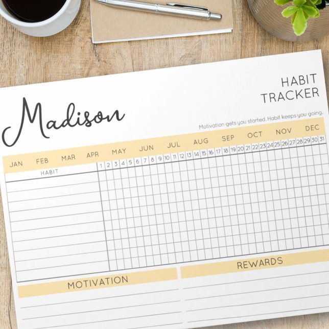 Daily Good Habit Tracker Motivational Script Name Notepad (Daily Good Habit Tracker Motivational Script Name Notepad)