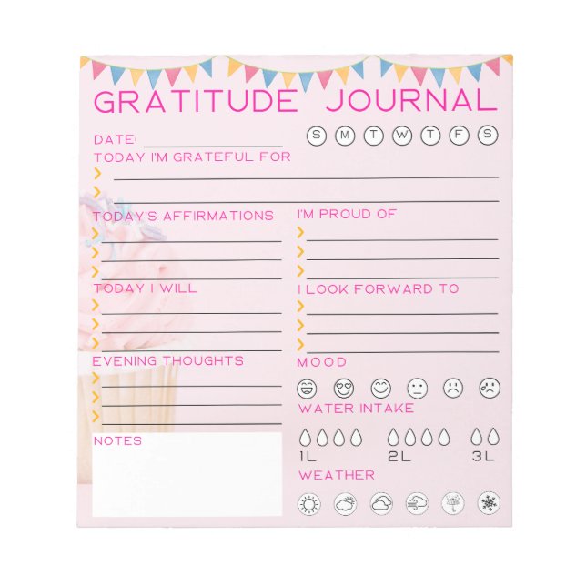 Daily Gratitude Journal Notepad (Front)