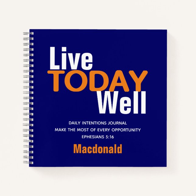 Daily Intentions LIVE TODAY WELL  Notebook (Front)