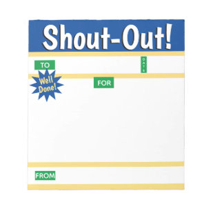Daily kudos shout out employee recognition display notepad