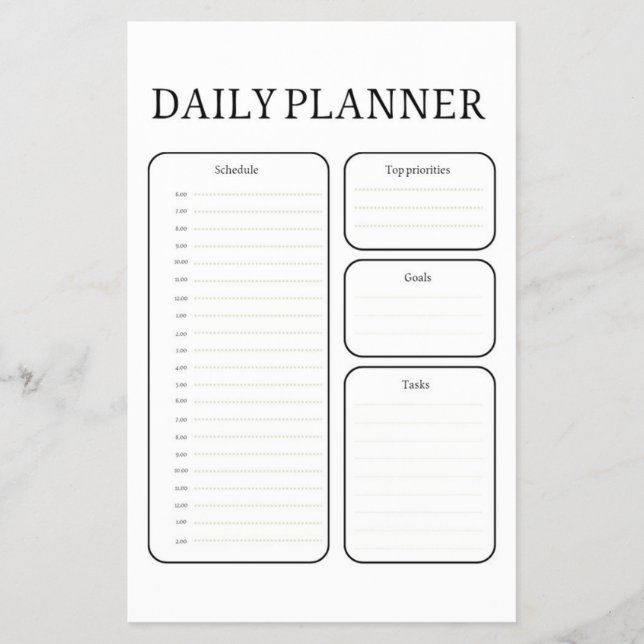 Daily Learning Planner Flyer (Front)