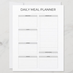 Daily Meal Planner Simple Minimalistic Kitchen