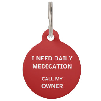Daily Medication Pet Medical Alert Tag