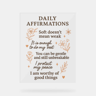 Daily Mental Health Reminder | Self Love Healing Acrylic Sign