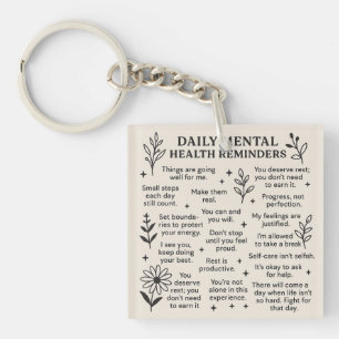Daily Mental Health Reminders Key Ring