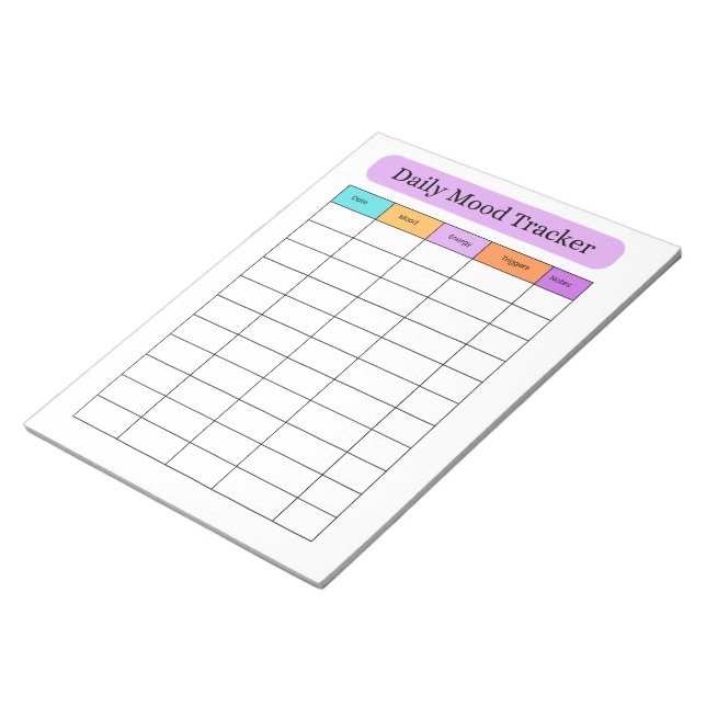 Daily Mood Tracker Minimal Notepad (Angled)