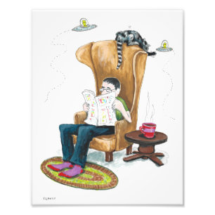 Daily News Space Alien Visit - art print
