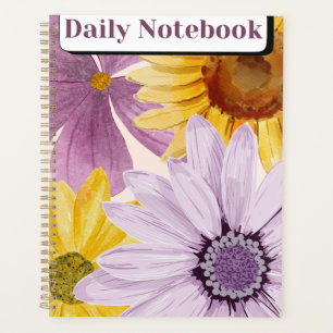 "Daily Notebook" Vibrant Sunflower & Purple Planner