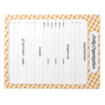 Daily Organisation - Orange Gingham Notepad